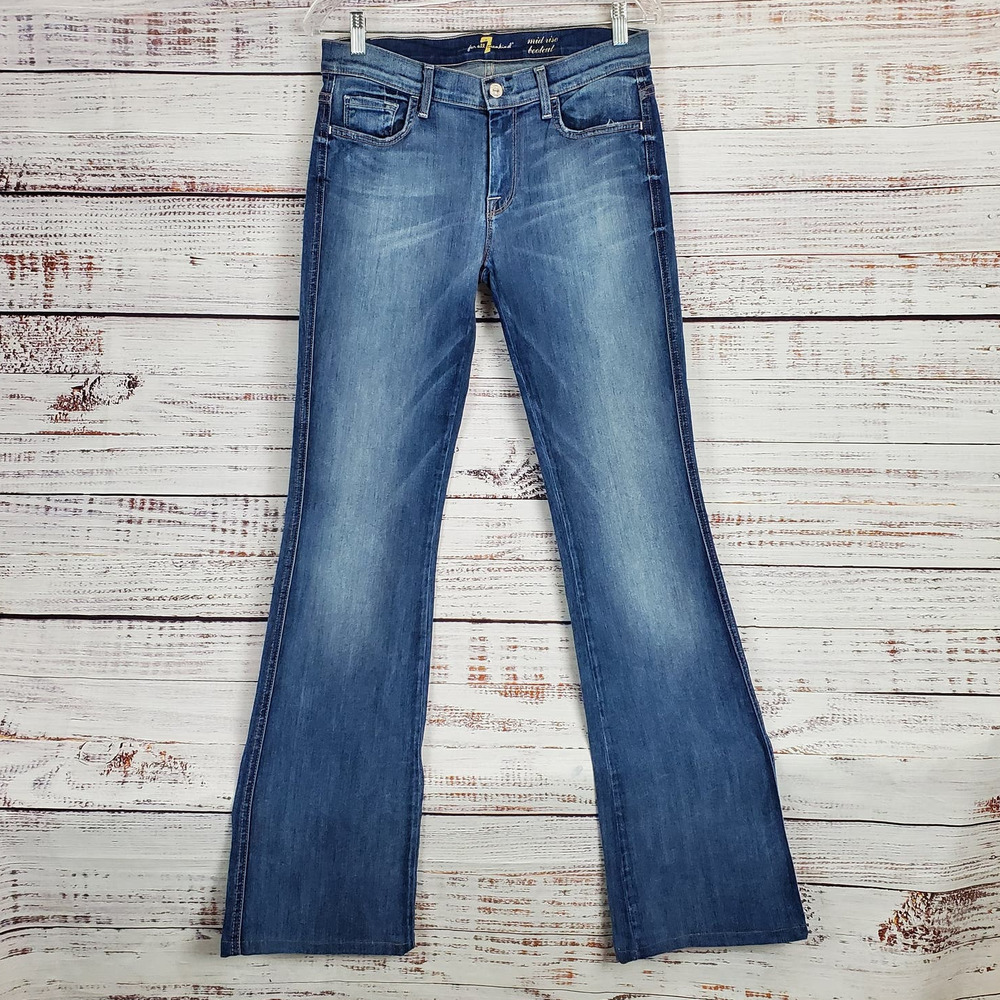7 for all mankind Mid Rise Bootcut Jeans Med Rinse 29